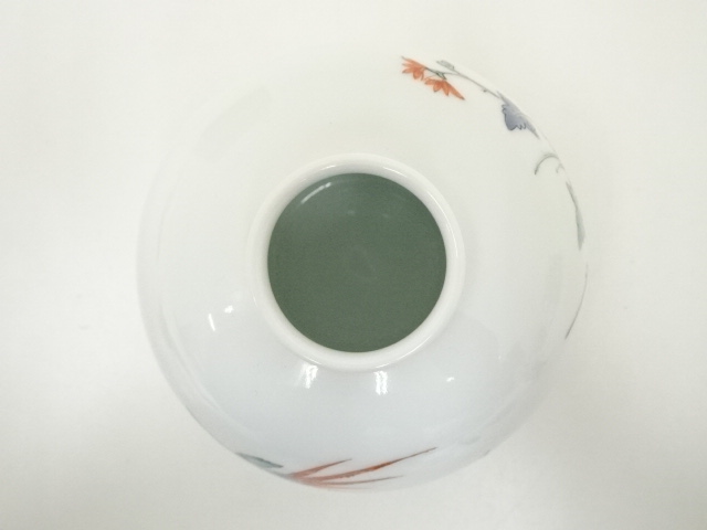 Y/ 酒井田柿右衛門 錦菊鳥文一輪生 十四代 共